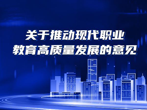 關(guān)于推動(dòng)現代職業(yè)教育高質(zhì)量發(fā)展的意見(jiàn)